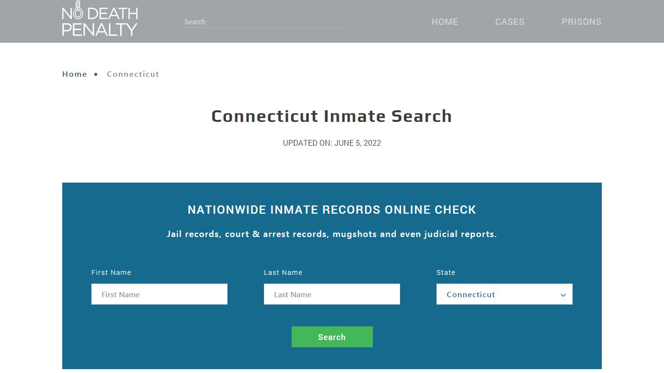 Connecticut Inmate Search – Connecticut Department of ...